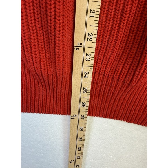 Eddie Bauer Mens Red Cable Knit Pull-Over Sweater Sz XL Long-Sleeve Fisherman - Picture 6 of 6